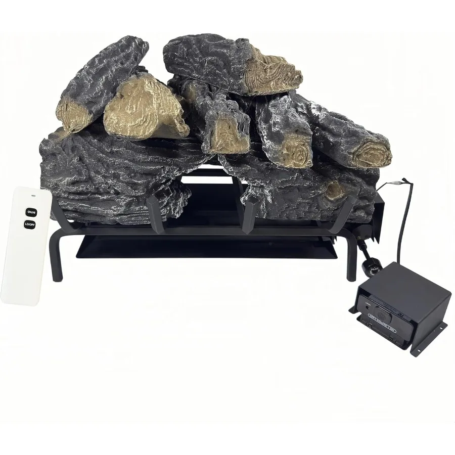 

Вентилируемые газовые диски 18–24 дюйма для газового камина с дистанционным управлением, моторный клапан, 18-дюймовый набор горелок, черная сталь, реалистичный Flam