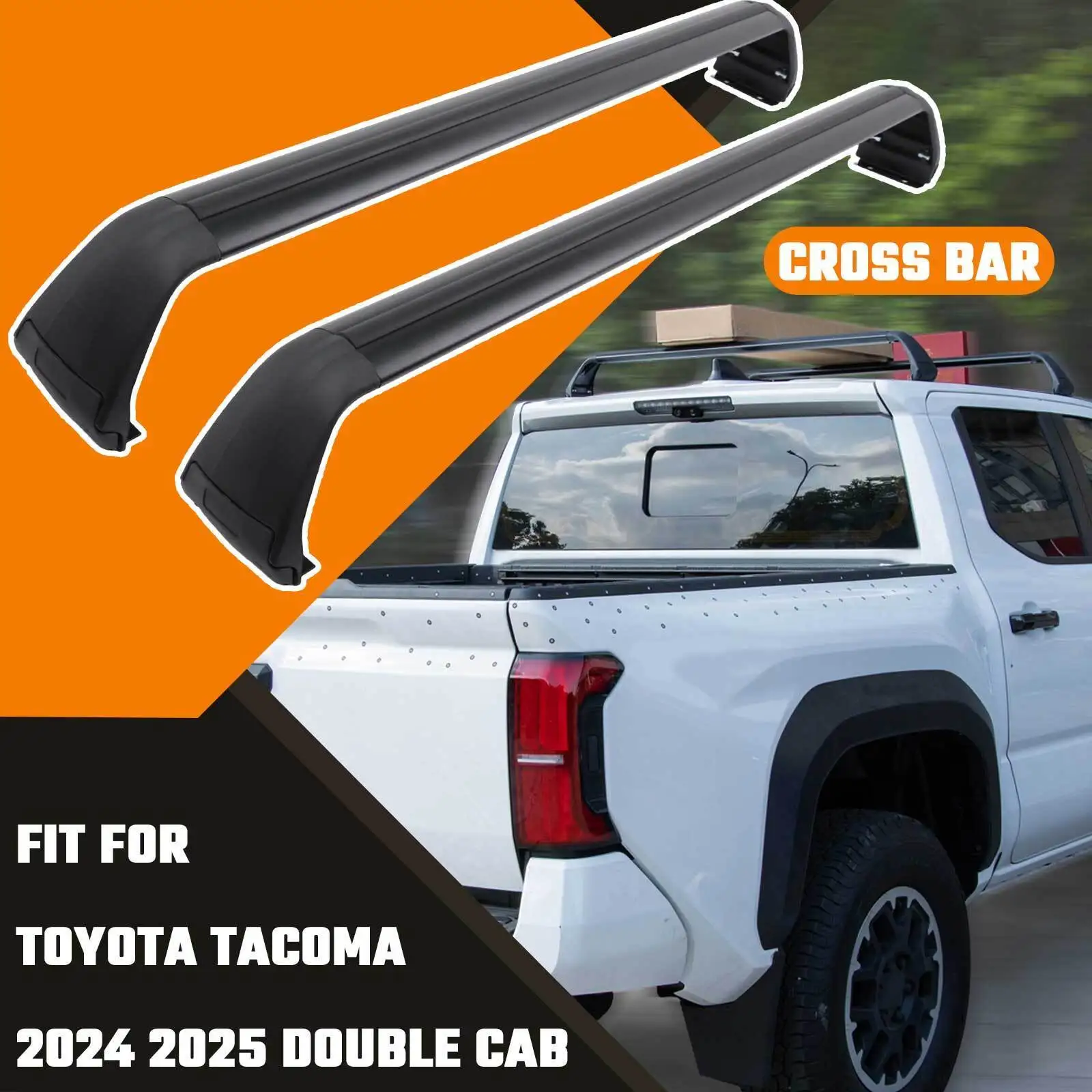 

165lbs Cross Bar For Toyota Tacoma 2024 2025 Double Cab Roof Rack Cargo Carrier