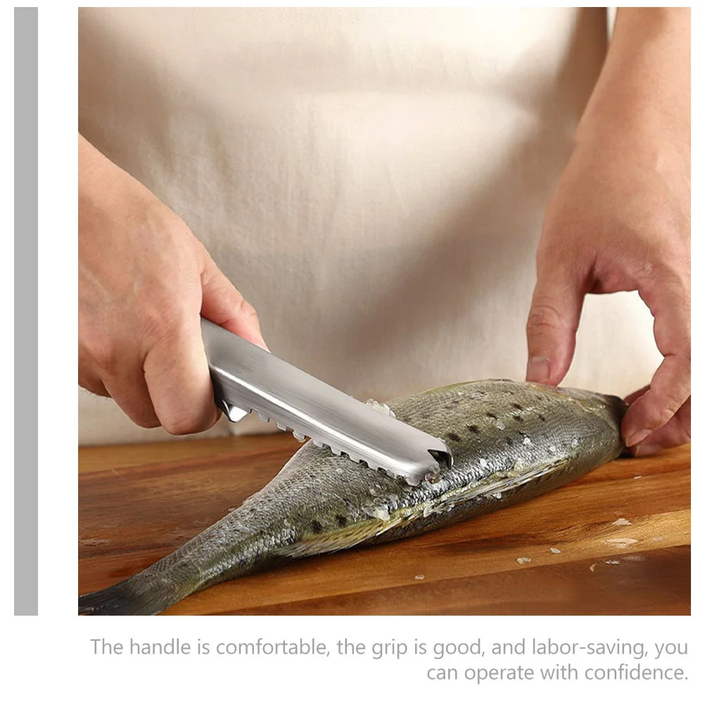 

Stainless Steel Fish Scale Planer Remover Scraping Tool Kitchen Gadgets Easy Cleaning Scales Scraper AntiRust