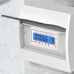 3 Phase 4 Wires Electricity Usage Meter Din Rail Electric Meter LCD Backlight Power Consumption Monitor AC 3*230/400V for Indoor