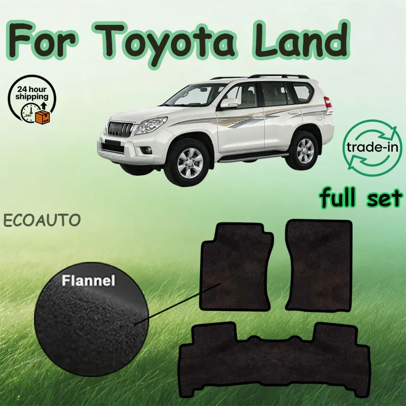 

Flannel Car Floor Mats For Toyota Land Cruiser Prado 150 J150 2010~2016 5 Seater Rugs Footpads Carpet Cover Pad Foot Pads Access