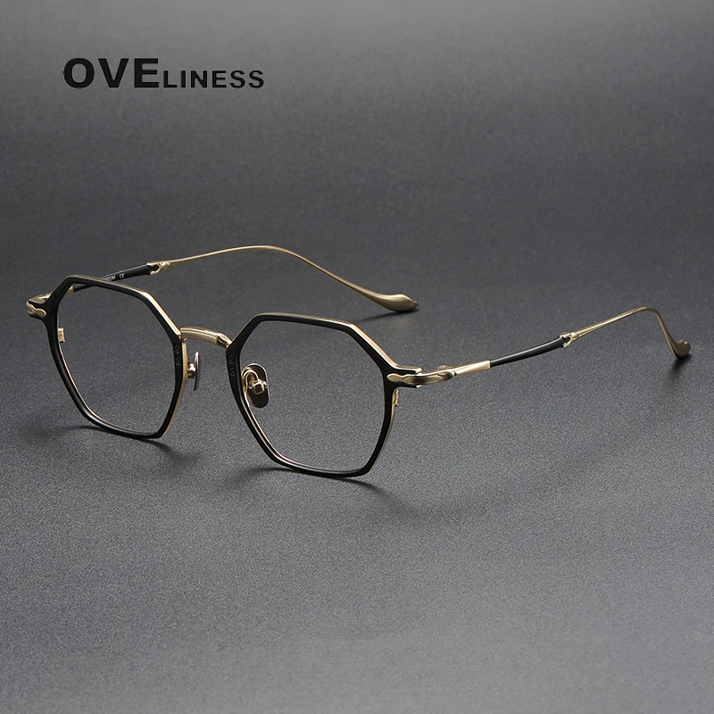 

2024 Vintage Pure Titanium Eyeglasses Frame for Men Designer Square Glasses Frame Women Luxury male female Eyewear spectacles