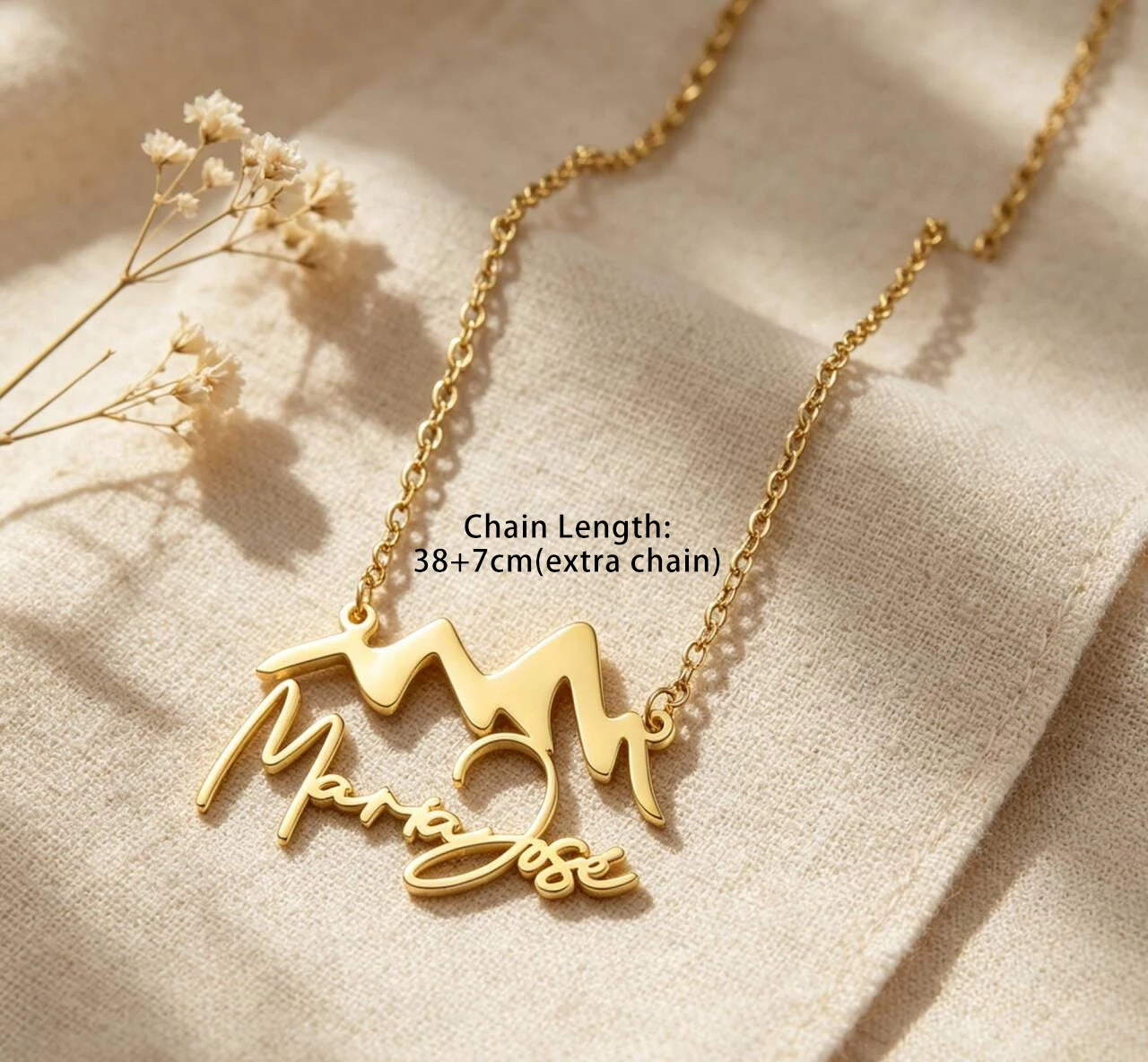 Mountain Shaped Custom Name Necklaces for Women Men Personized Stainless Steel Necklace Handmade Customized Jewelry 2026 Trend