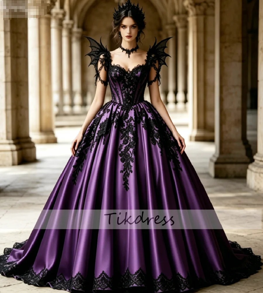 Gothic Olive Green Ball Gown Wedding Dress 2026 Black Lace Appliques Off Shoulder Victorian Vampire Medieval Bridal Dresses