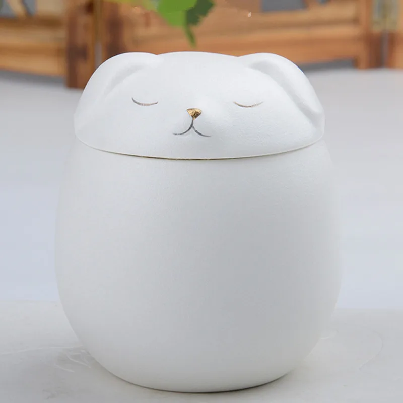 Urn Dog Ashes Pet Urns Smallcat Ash Keepsake Mini Memorial Cremation Funeral Lovely Animal Box Household Shaped Ceramic Jar