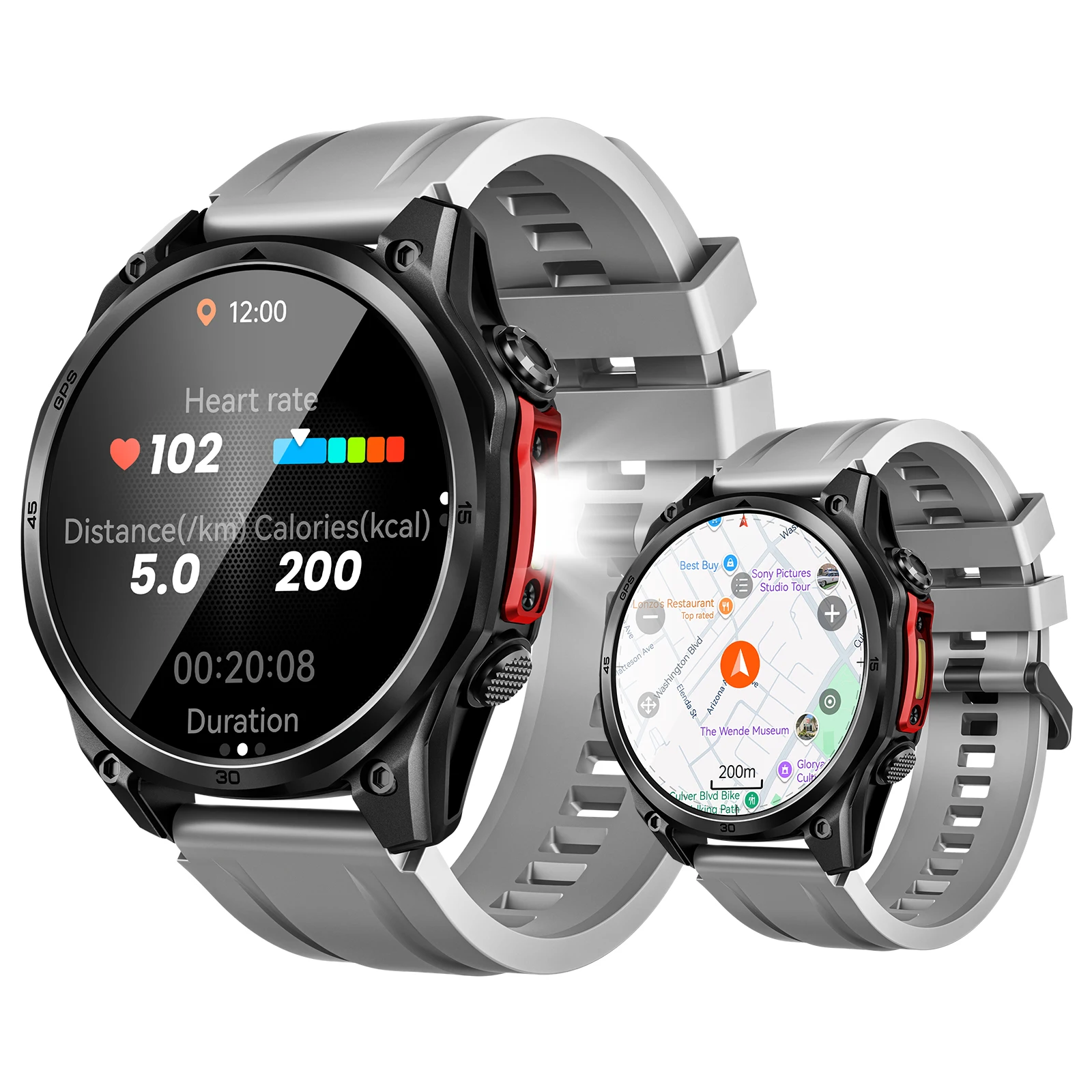 DOOGEE ANYWISE W1 PRO Smartwatch 178 sportmodi Gezondheidsmonitoring Geomagnetische sensor Offline kaarten 1,43'' 5ATM waterbestendigheid
