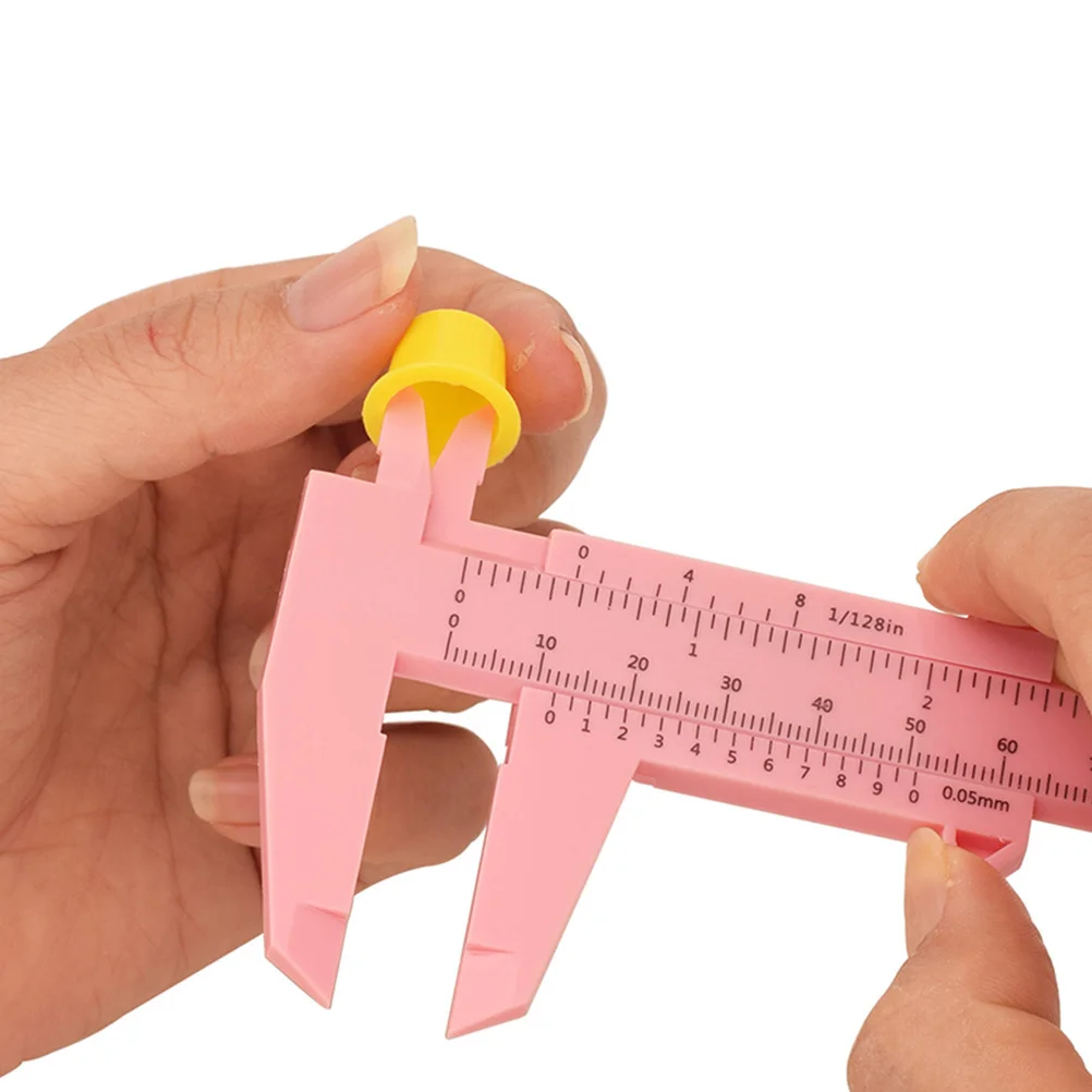 미니 눈썹 문신 자 플라스틱 캘리퍼스 얼굴 도구 슬라이딩 버니어 이중 스케일 휴대용 포켓 눈썹 측정기