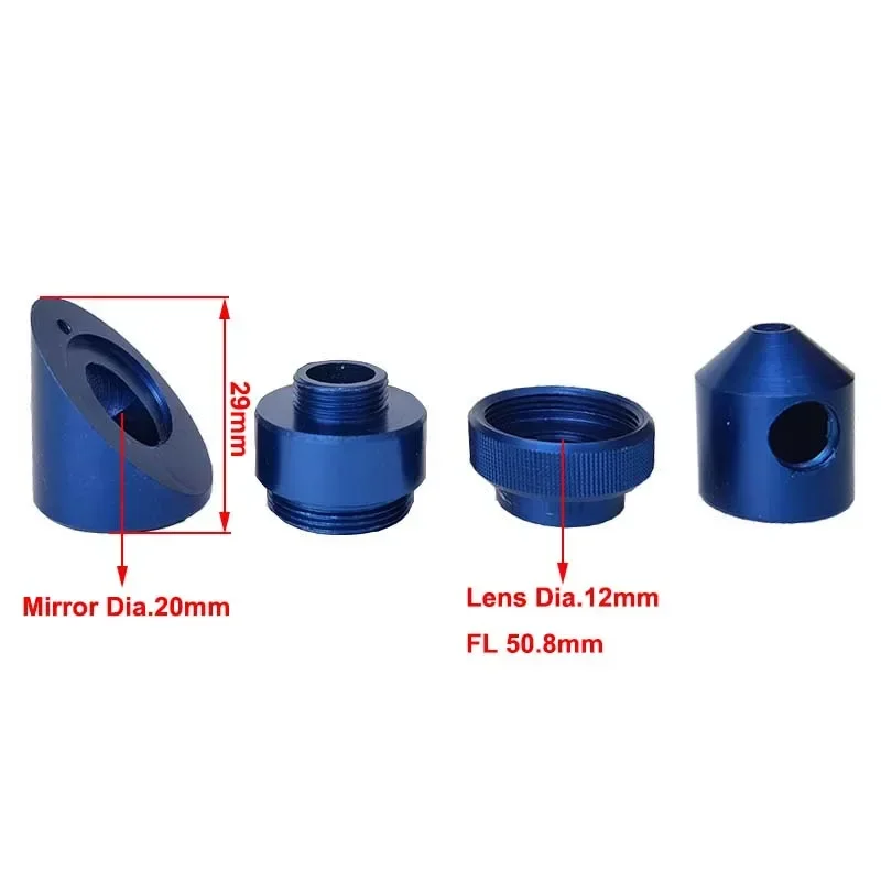 CO2 Laser Head for K40 Series Laser Engraving Cutiing Machine Lens Dia 12mm Focal Length 50.8mm Mirror 20mm Co2 Laser Engraver