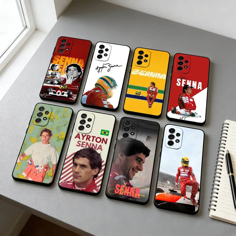 

Racer A-Ayrton S-Senna Phone Case Black Silicone Soft For Samsung S25,S24,S21,S22,S23,S30,Ultra,S20,Plus,Fe,Lite