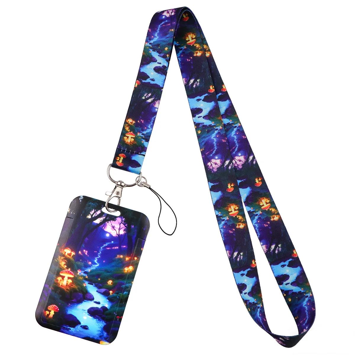 

Милые мультяшные держатели для пропусков с красивыми пейзажами, шнурки для ключей, ремешки на шею для карт, бейджей, брелоки для спортзала, аксессуары, подарки