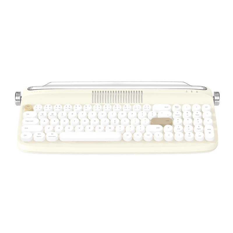 B309 Portable Retro Keyboard Dual-Mode Keyboard For Laptop Tablet Phone Charging Models Ivory Yellow