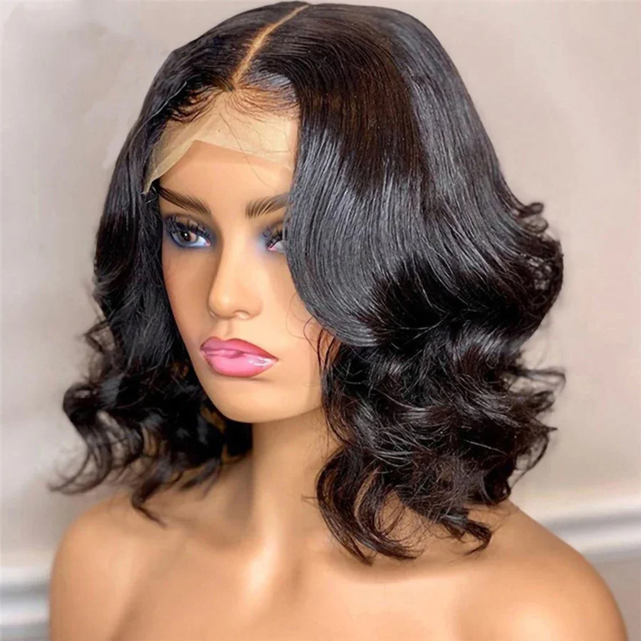 8-16Inch Bob Wig Human Hair Body Wave 13x4 Lace Frontal Wig Pre Plucked Women Indian Human Hair Short Bob Wig Lace Frontal Wig