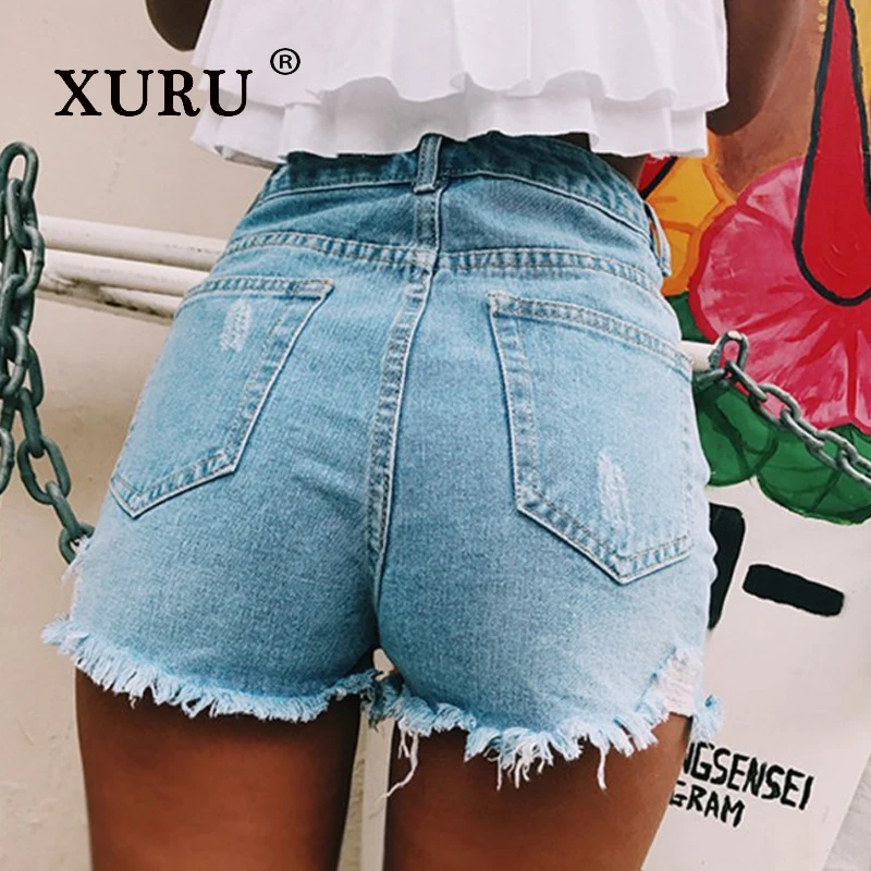 XURU - New Women's Y2k Clothing Side Split Hole Cat Claw Jeans, Women's Jeans Jeans Luxury Designer Jeans for WomanBlue Shorts
