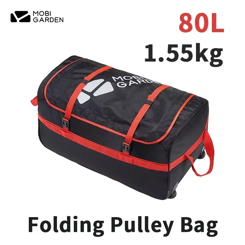 

MOBI GARDEN 80L/110L Outdoor Folding Pulley Bag Waterproof Large Capacity Hiking Storage Bag 1.55KG Multi Purpose Camping Travel