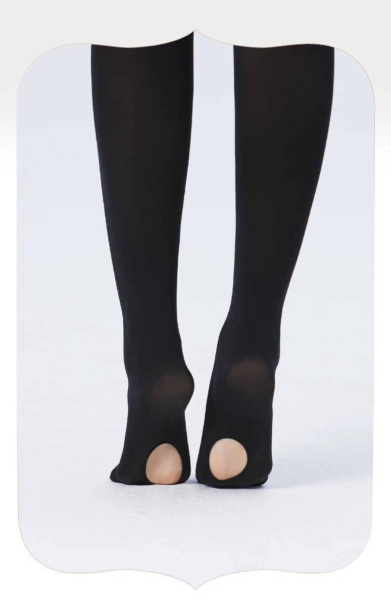 Mädchen und Damen Konvertierbare Ballettstrumpfhose aus Mikrofaser, Nahtlose Erwachsenen-Ballettstrumpfhose 60D mit Löchern – Detail 14