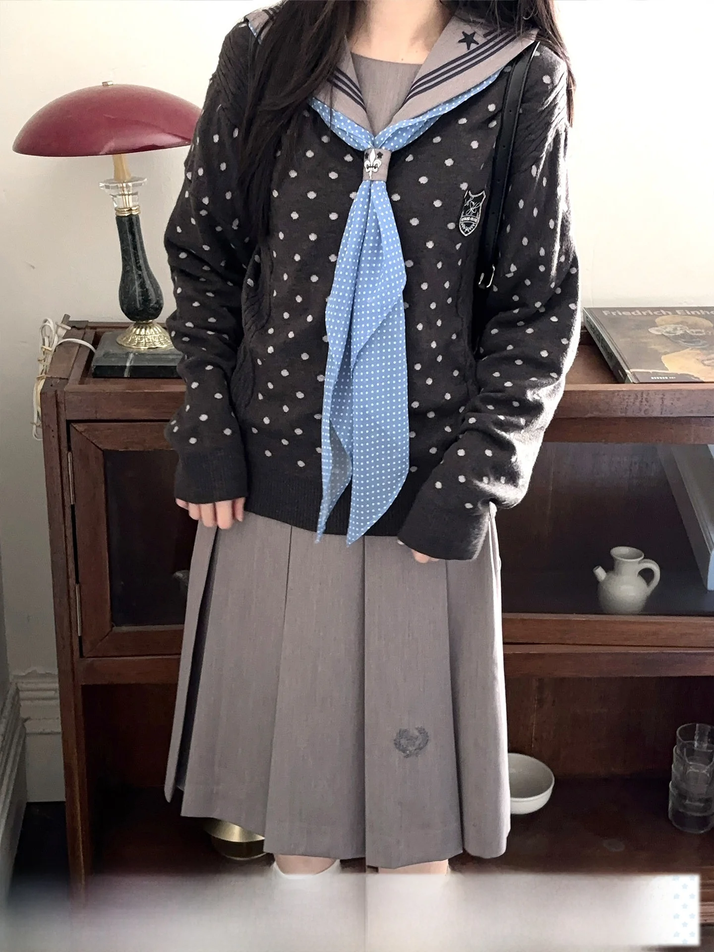 

Базовый вязаный свитер в горошек для женщин, топ, четыре цвета, с капюшоном, длинный рукав, теплый, зимний, модный, милый, стильный, онлайн...