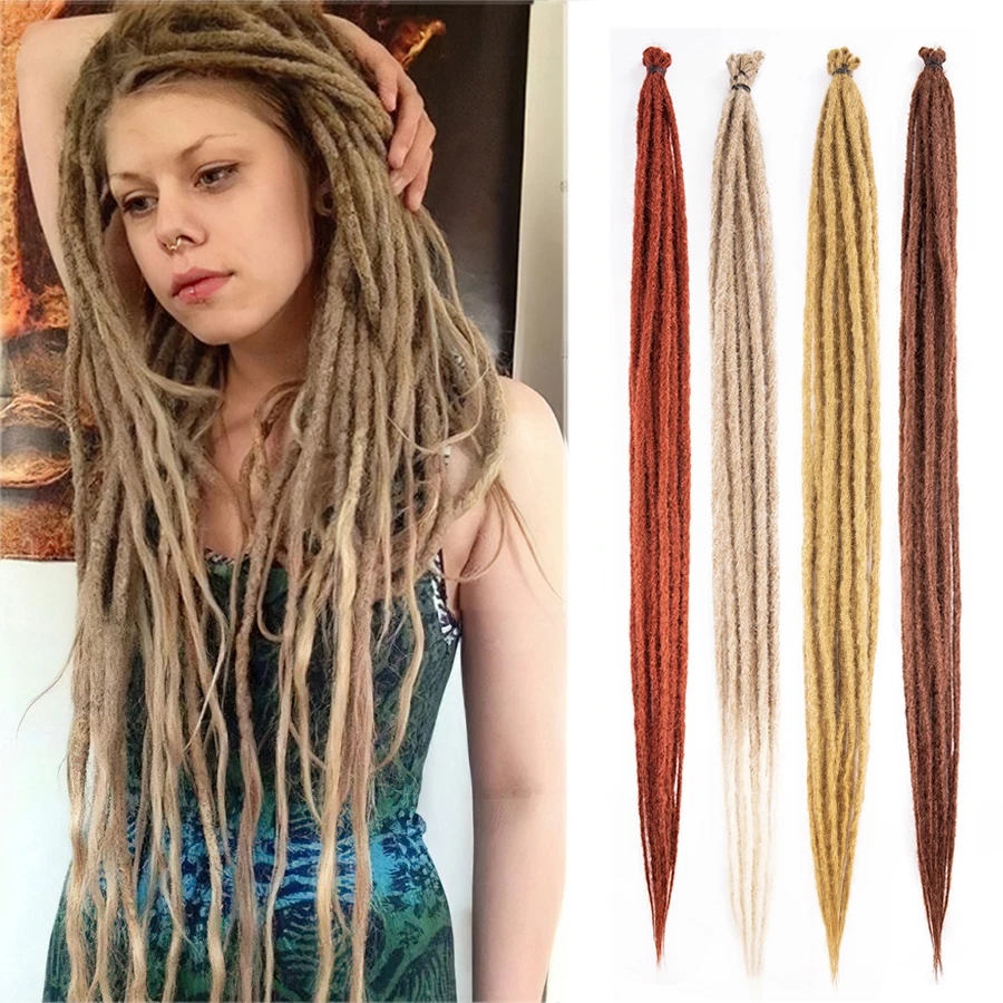 36Inch Dreadlock Extensions Synthetic Crochet Braids 5/10Strands Handmade Dreadlocks Synthetic Crochet Hair For Black Women