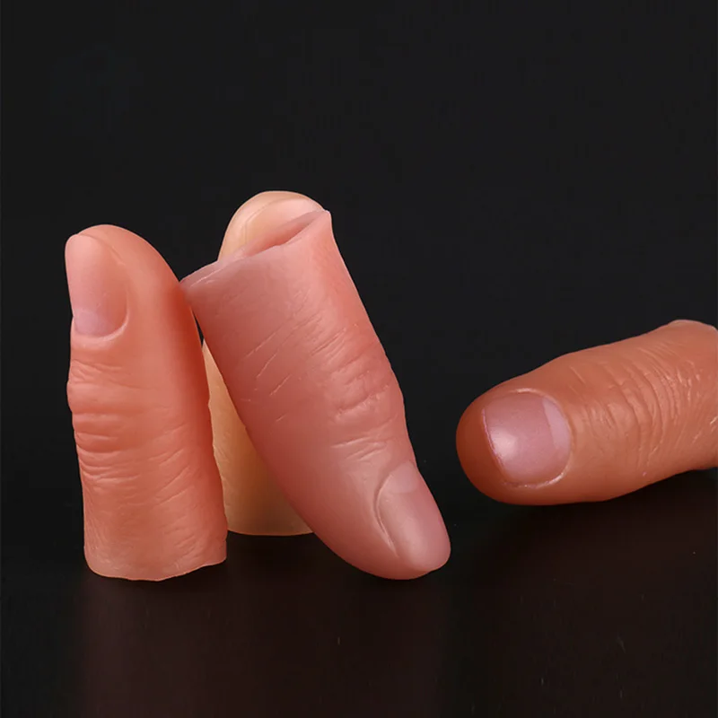 10Pcs/lot Realistic Polymer Resin Thumb Tip Magic Trick Fake Thumb Silk Magia Accessory Close Up Illusion Gimmick Mentalism Prop