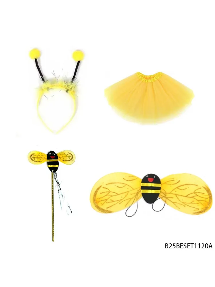 PESENAR Ensemble de costumes sur le thème d'abeille : joli bandeau, ailes et accessoires, parfait pour les fêtes sur le thème des insectes