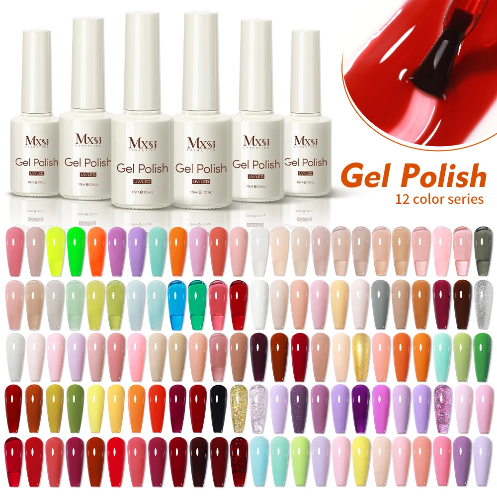 15ml unhas profundas cereja vermelho gel polonês conjunto 120 cores semi permanente diy arte do prego 12 pçs/set primer francês lindo kit de cores