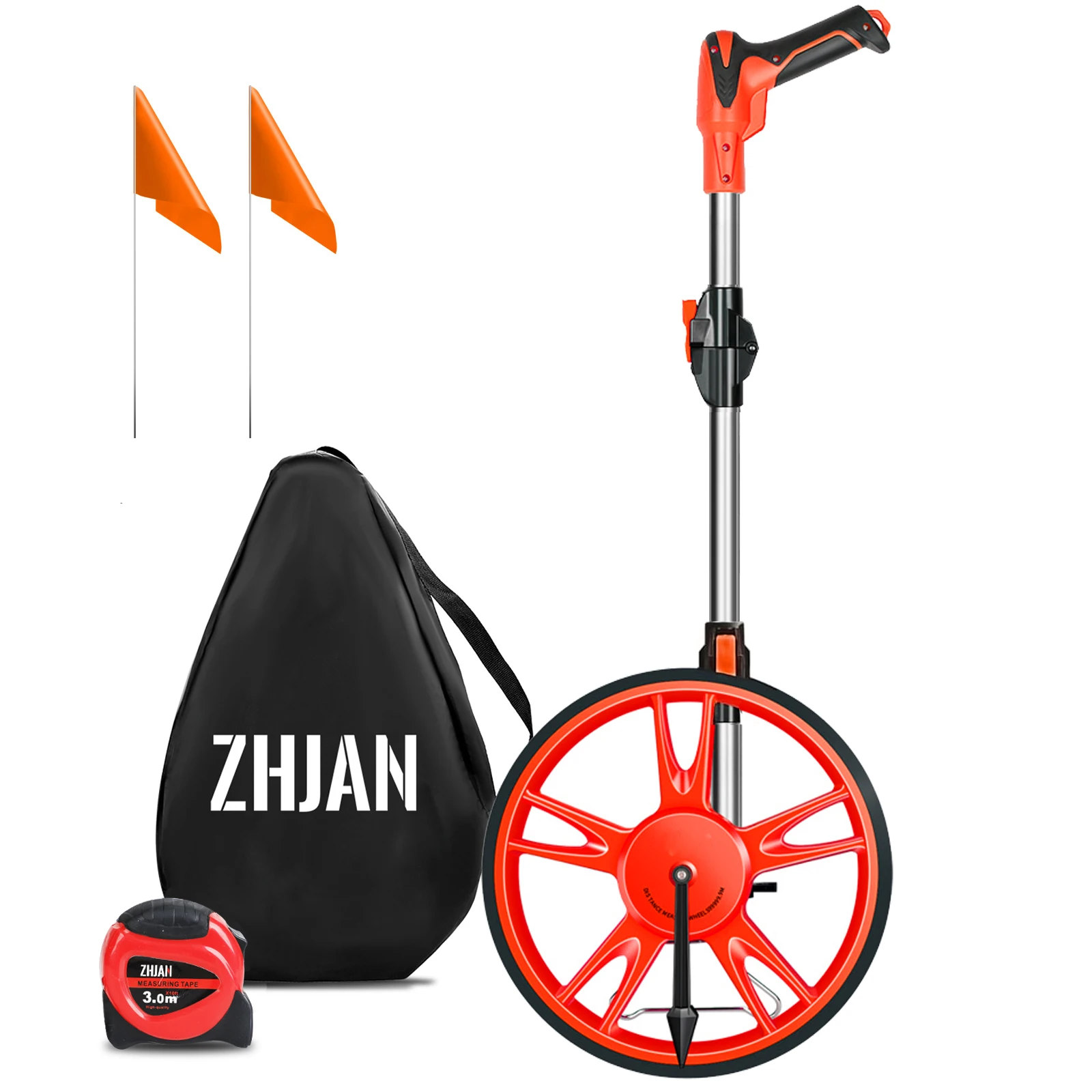 ZHJAN Measuring Wheel 99,999.9 Meters, Foldable Measuring Wheel with Storage Bag, Road Measuring Tool