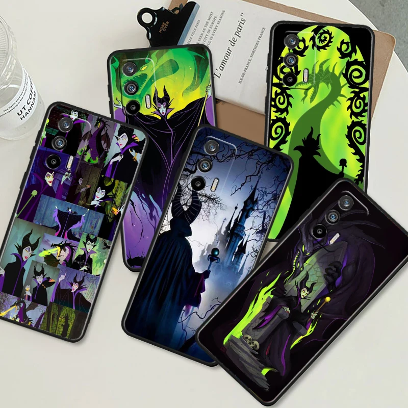 Disney M-Maleficent Black Phone Case For OPPO Realme 10 C2 3 11 20 21 31 30 33 35 55 X2 GT Pro Plus Master Funda Shell Cover