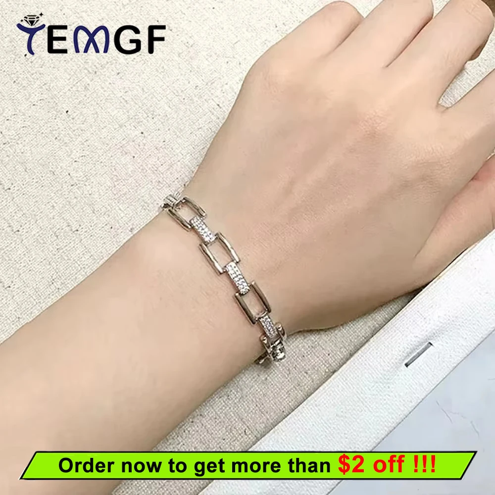 

Браслет-цепочка из стерлингового серебра TEMGF S925, 1 мм/1,1 мм, инкрустация цирконом для женщин и девочек, элегантные ювелирные изделия, модные подарки на день рождения