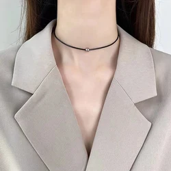 Simple everything temperament cold wind stainless steel round bead short choker collar neck with choker necklace women