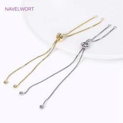 Cadena extensora de componentes de cadena chapada en oro de 18K con cuentas de inserción de silicona para la fabricación de joyas, accesorios de pulsera de collar DIY
