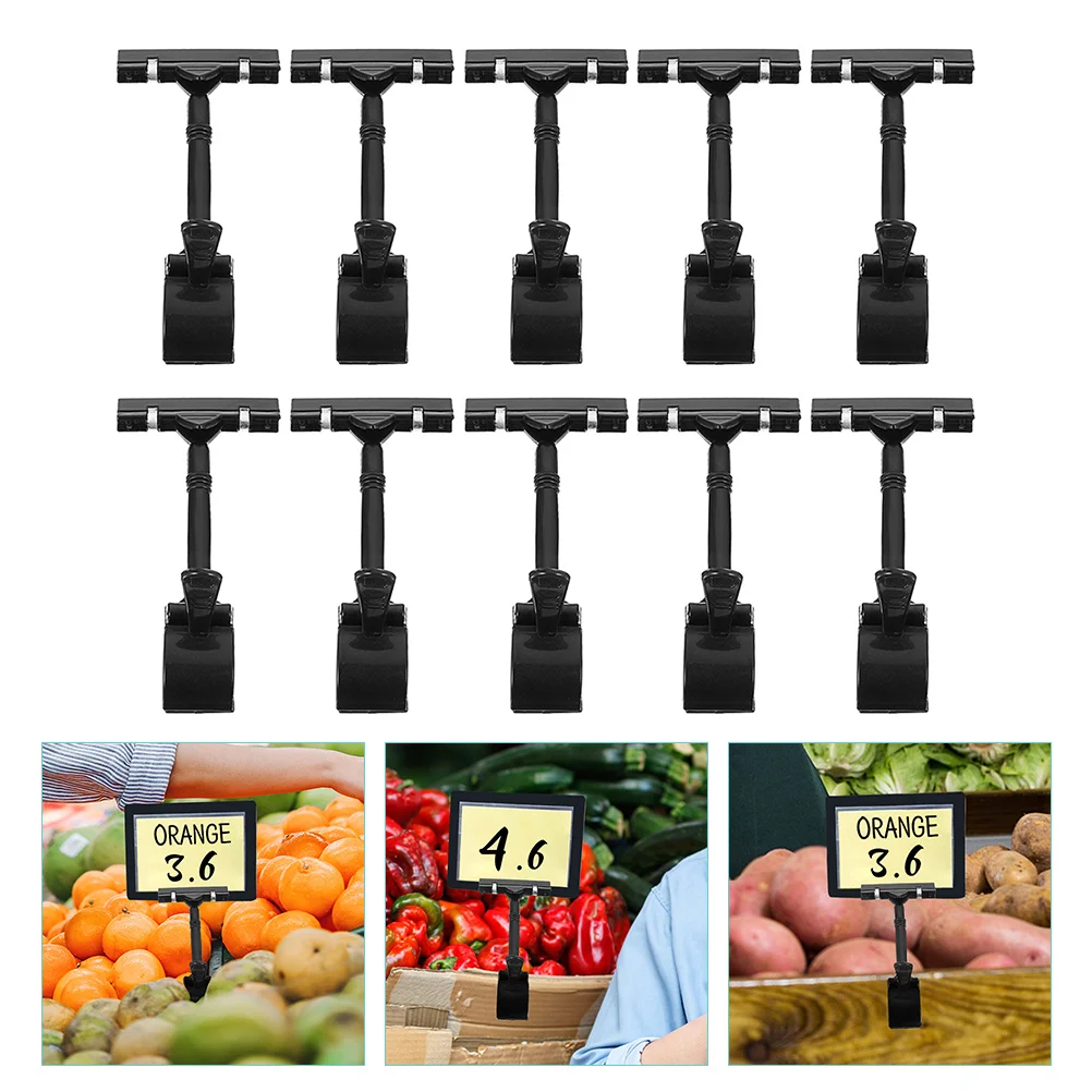 

10pcs Price Tag Clips for Storage Bins Rack Shelf Pop Advertising Folder Sign Holder Labels Retail Display Clip