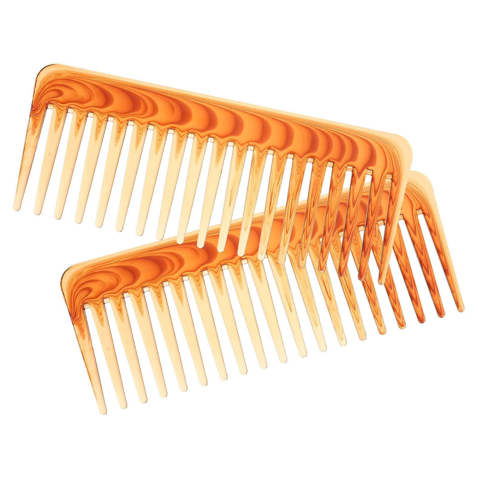 

2Pcs Hair Detangling Comb Wide Tooth Plastic Lightweight Flexible Scalp Stimulating Travel Hair Salon Supplies