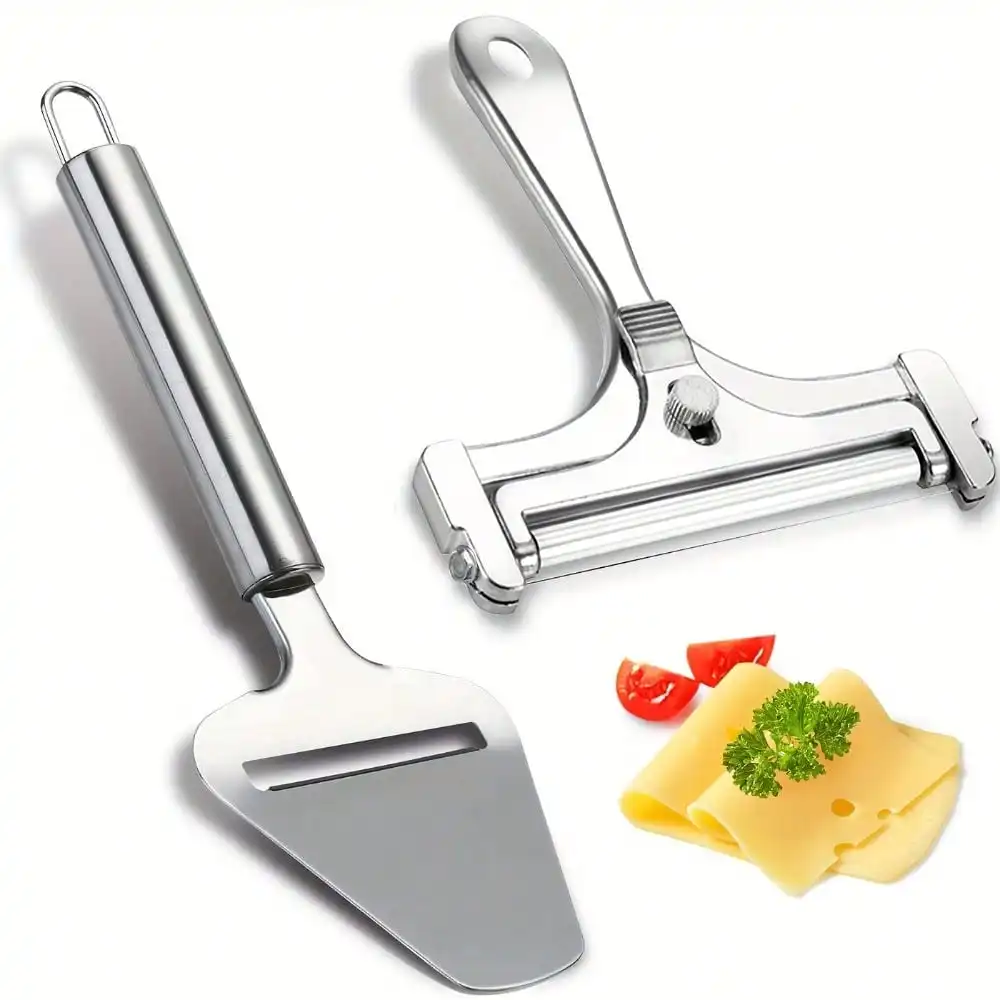 Stainless Steel Wire Cheese Slicer Cheese Planer Tool  Adjustable Thickness Cutter Soft Semi-Hard Hard Cheeses Kitchen Cook Tool