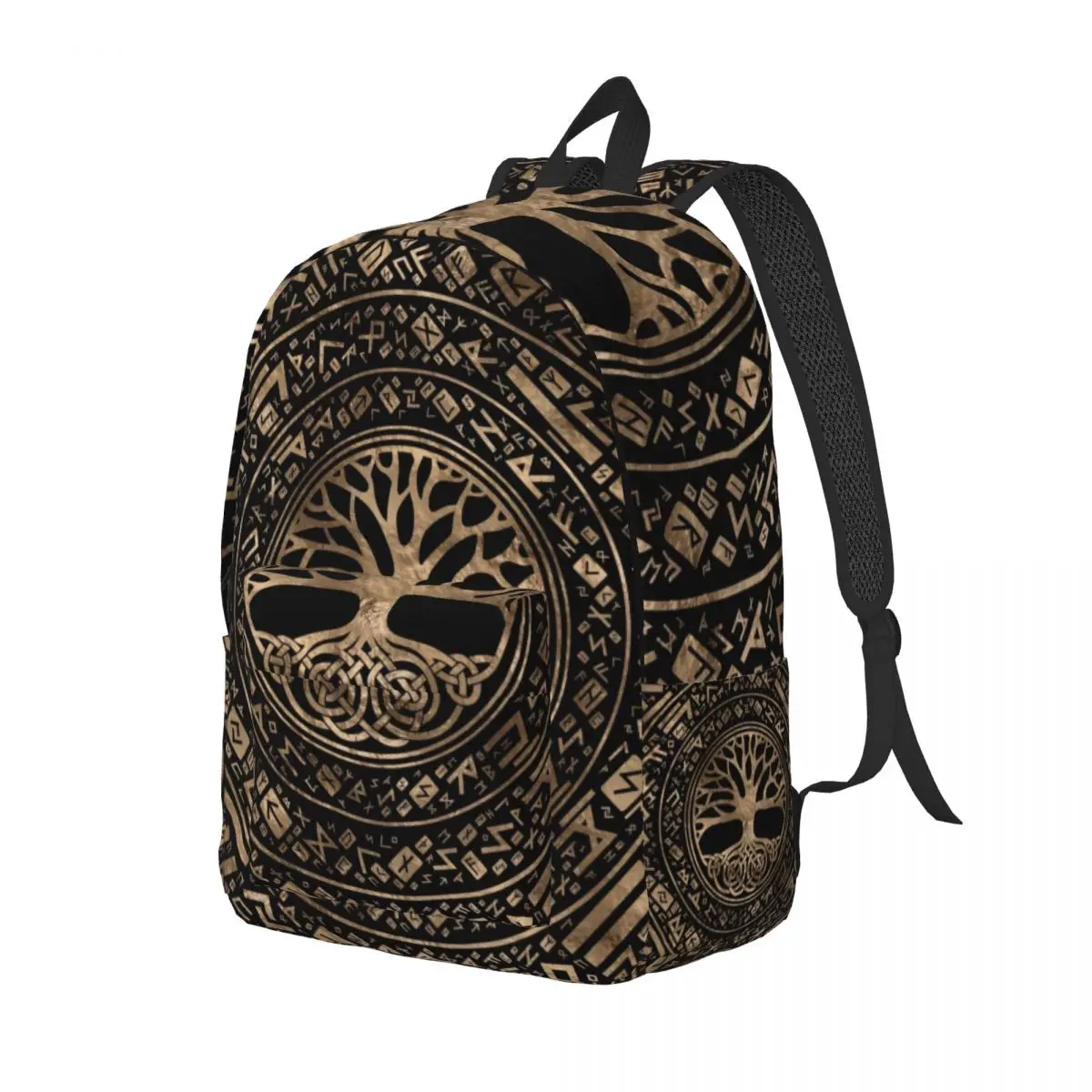 Tree Of Life Yggdrasil Runic Pattern Canvas Backpacks for Girls Boys Viking Norse Symbol School College Travel Bags Men Bookbag