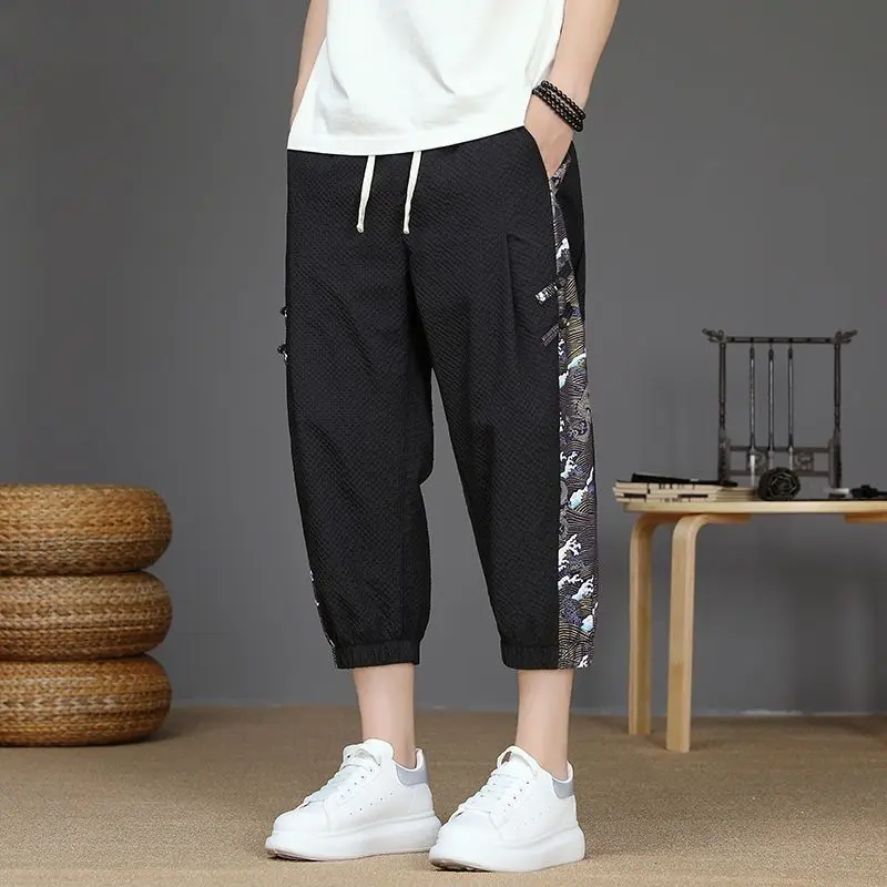 Men Summer Seven-point Retro New Chinese Casual Trend Thin Pants