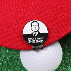 Golf Hat Clip with Enamel Magnetic Ball Marker That's What She Said Cap Clips Golf Training Aids Accessories Gift for Golf Lover