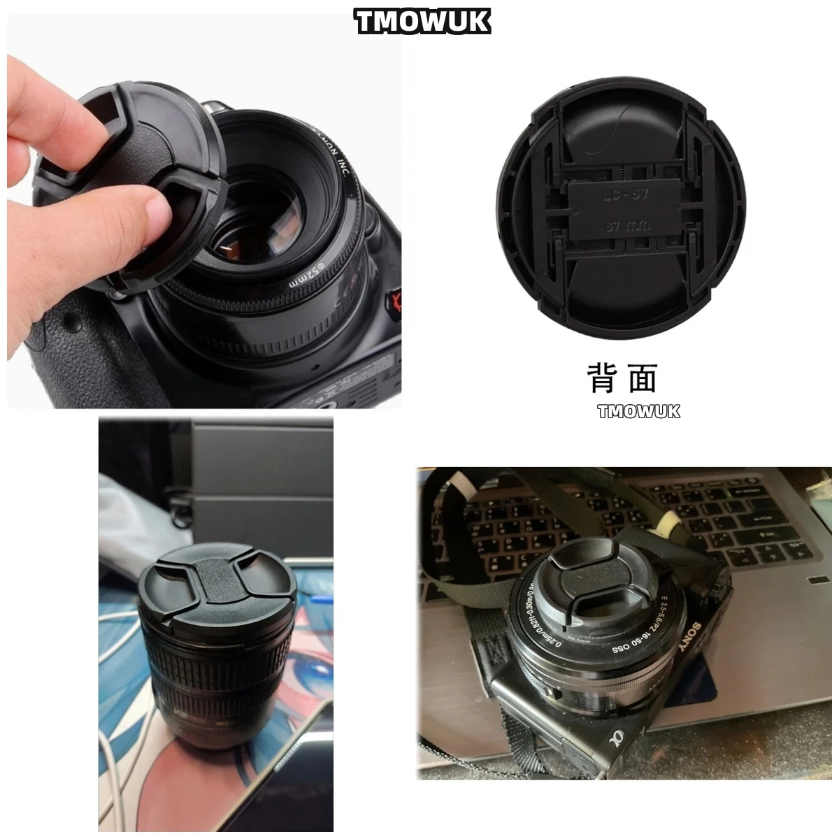 

For Nikon D70s D80 D90 D100 D200 D300 D300S D700 D750 D780 Camera Lens Cap Protective Cover Center Pinch Snap-on 49mm 52 55 58 6