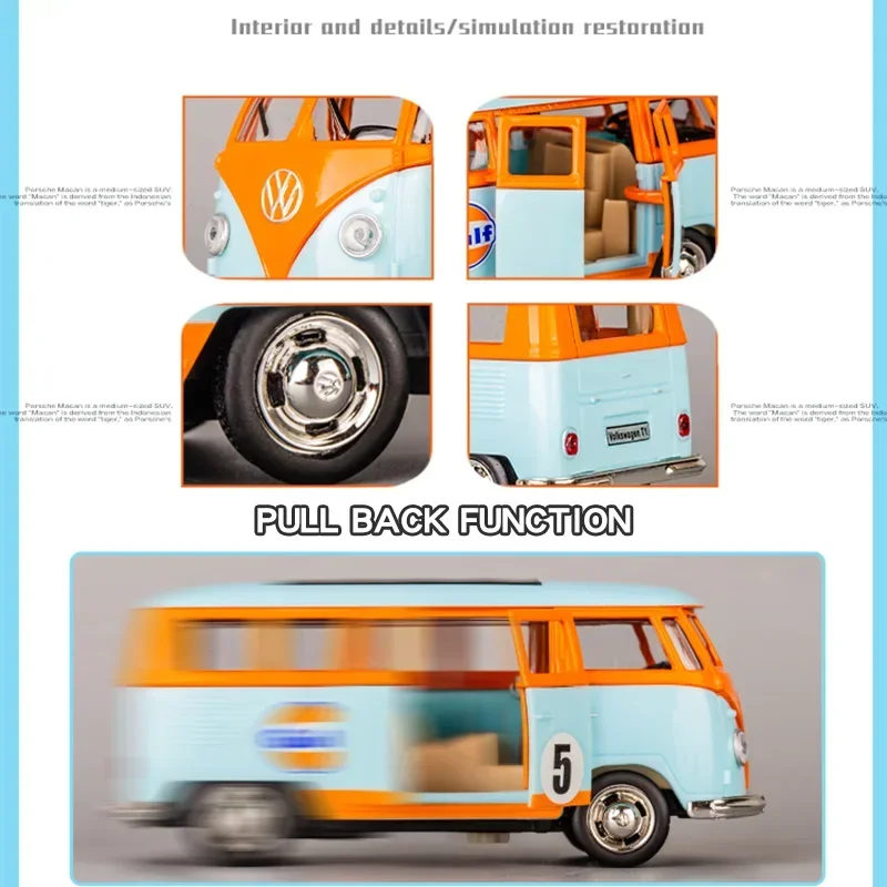 CCA Gulf Gas Station Fusca Bus Ford GT 2017 Camaro Modelo de carro de corrida de metal fundido veículo em miniatura carro de brinquedo infantil para presente de menino