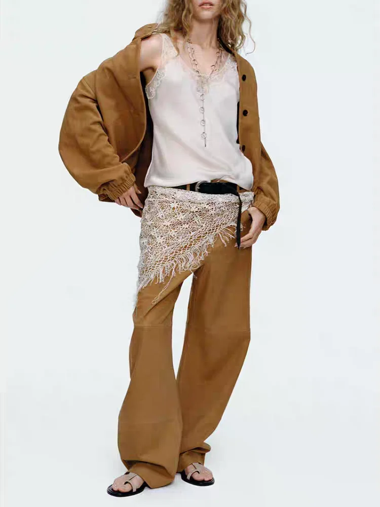 معطف نسائي عصري من الجلد من Sweet Faionable للخريف وصل حديثًا ملابس خارجية Ele Personali 2025 معطف نسائي عصري