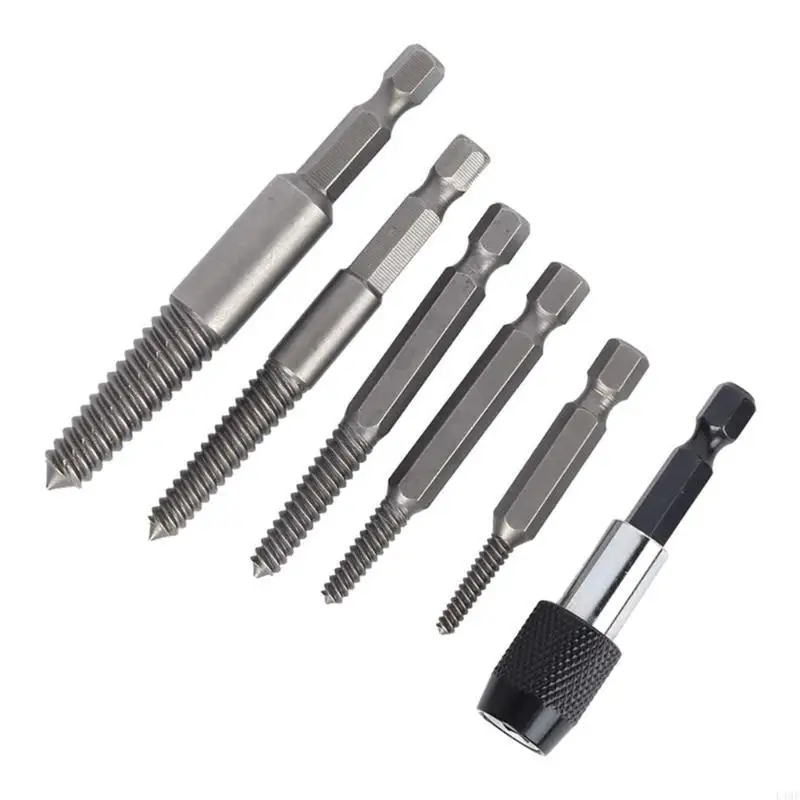 15Pcs Bolt Remover Screw Extractor Screw Remover Drill Bit with Shank and Spanners for Broken /Damaged Bolt Studs L4MF