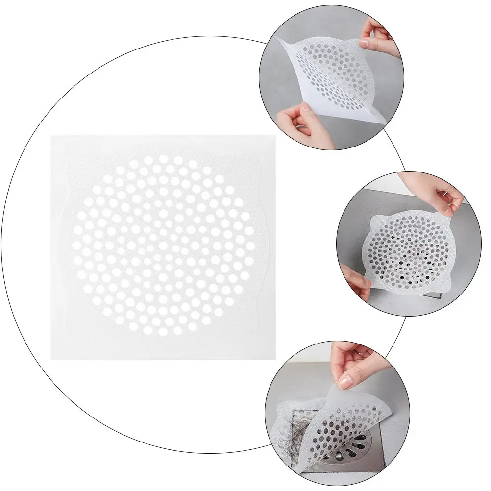 30Pcs Floor Drain Stickers Hair Filter Anti-Blocking Disposable Sink Sewer Odor Stopper Kitchen Bathroom Utility