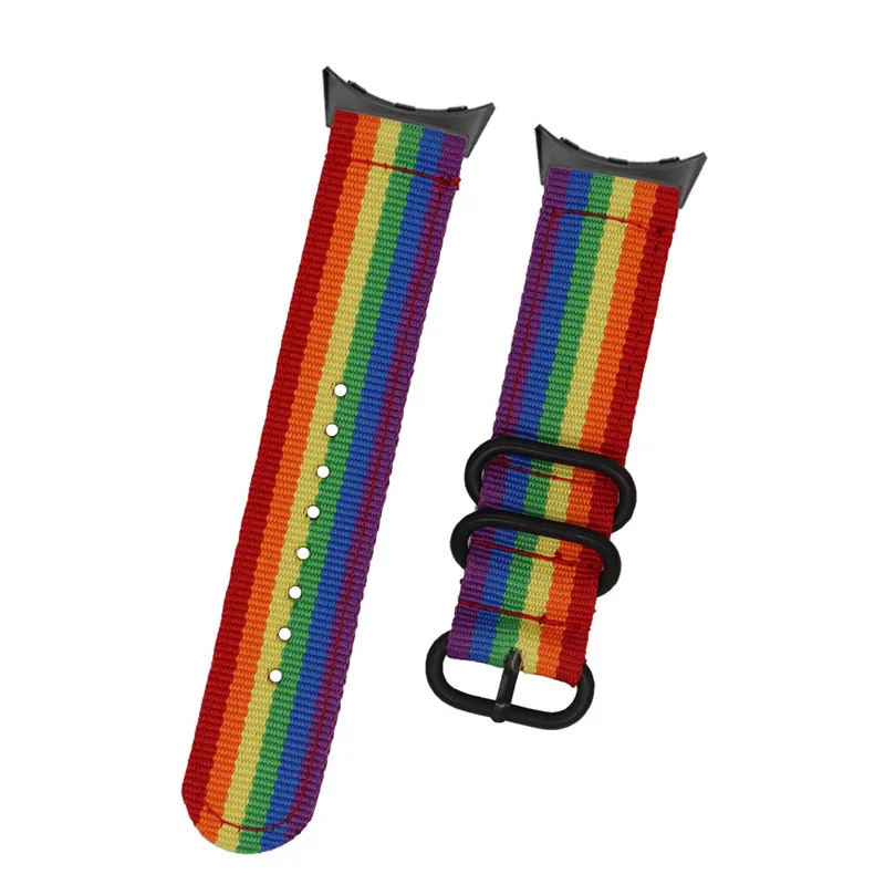 Correa de tres anillos de lona de nailon para Google Pixel Watch, correa deportiva para Pixel Watch 1/2/3, pulsera de 41mm y 45mm, accesorios para reloj