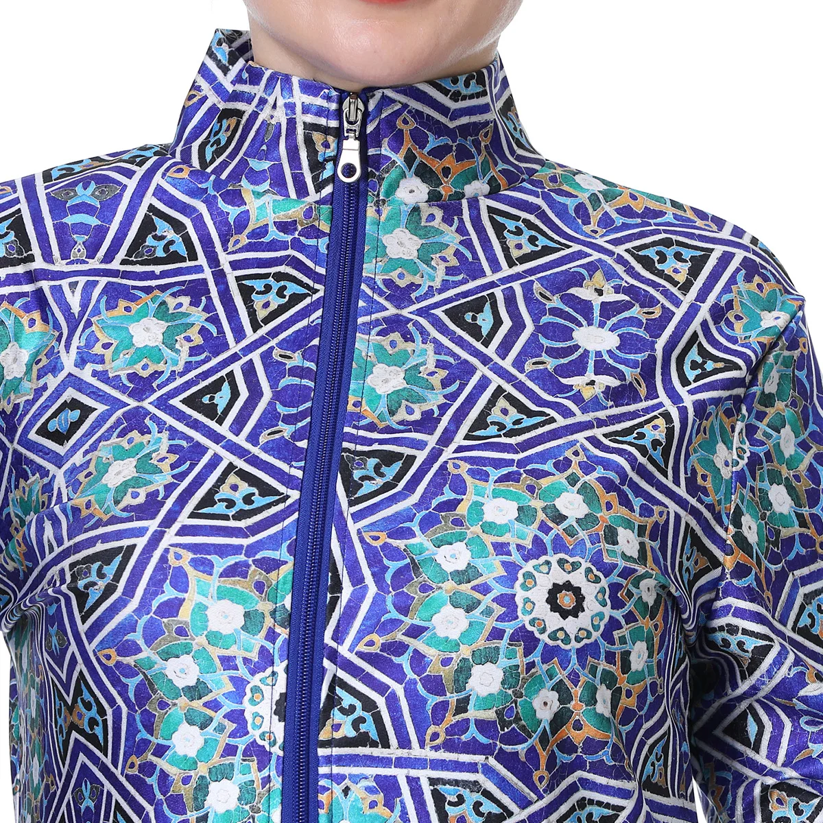 Traje de baño musulmán Burkini de talla grande, traje de baño musulmán modesto para mujer, diseño estampado con tela de secado rápido, Burkini