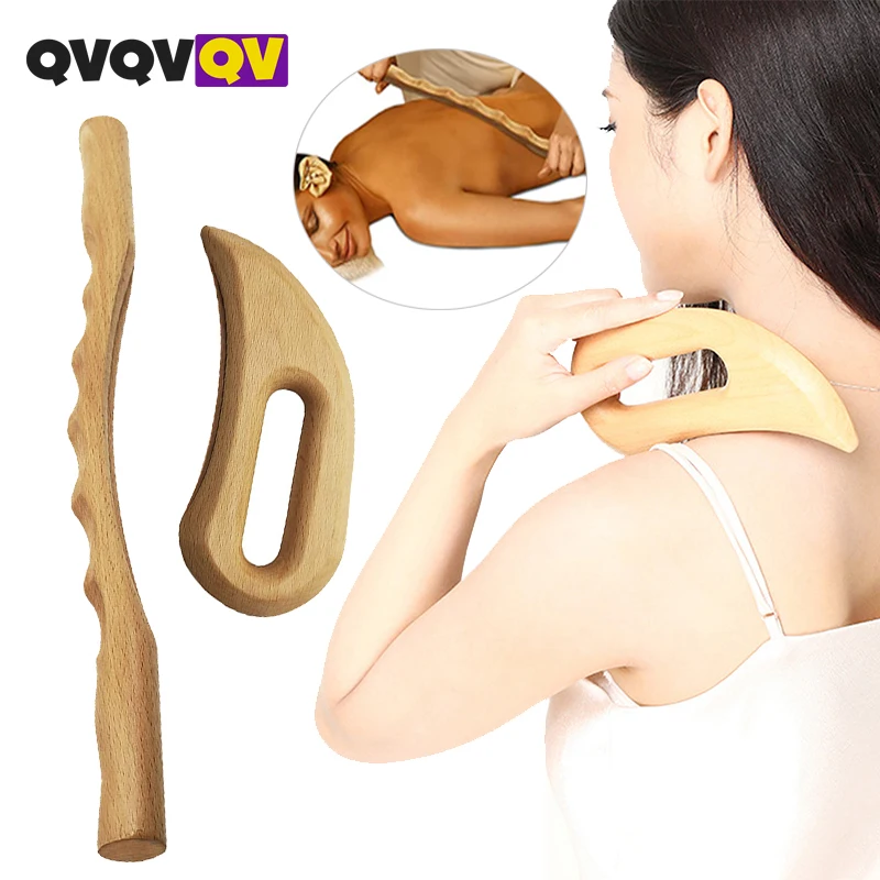 Wooden Gua Sha Massage Tools, Wood Massage Tools Includes Wood Therapy Massage Tools Lymphatic Drainage Tool, Maderotherapy