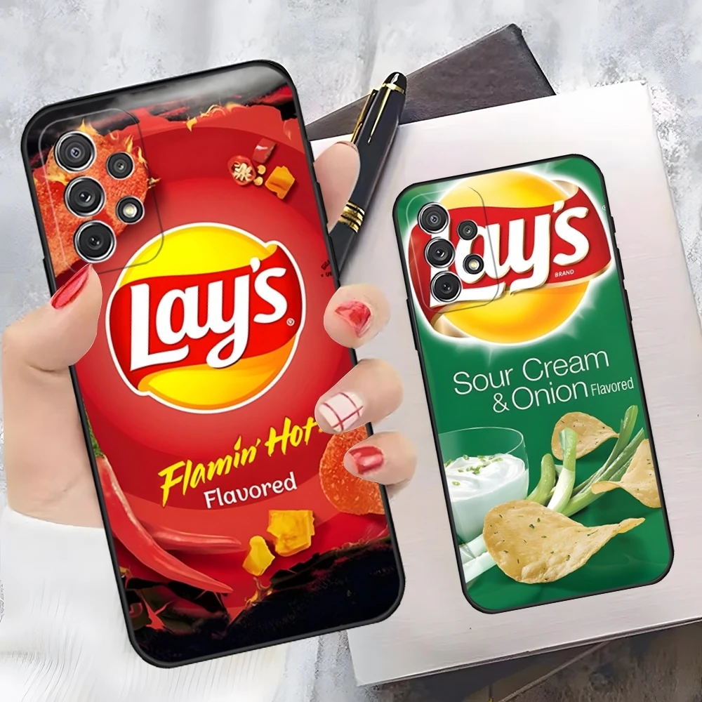 Snack Food Potato L-Lay S Phone Case for Samsung Galaxy A33 A31  A50 A32 S23 S24 Ultra S21 S22 S20 M54 Back Cover