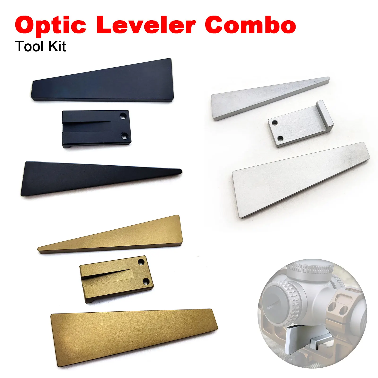 

Tactical 3pcs Optic Leveler Combo Tool Kit For Rifle-Scope Fine Adjustment Aluminum Optical Leveling Hunting Scope Mount Tool