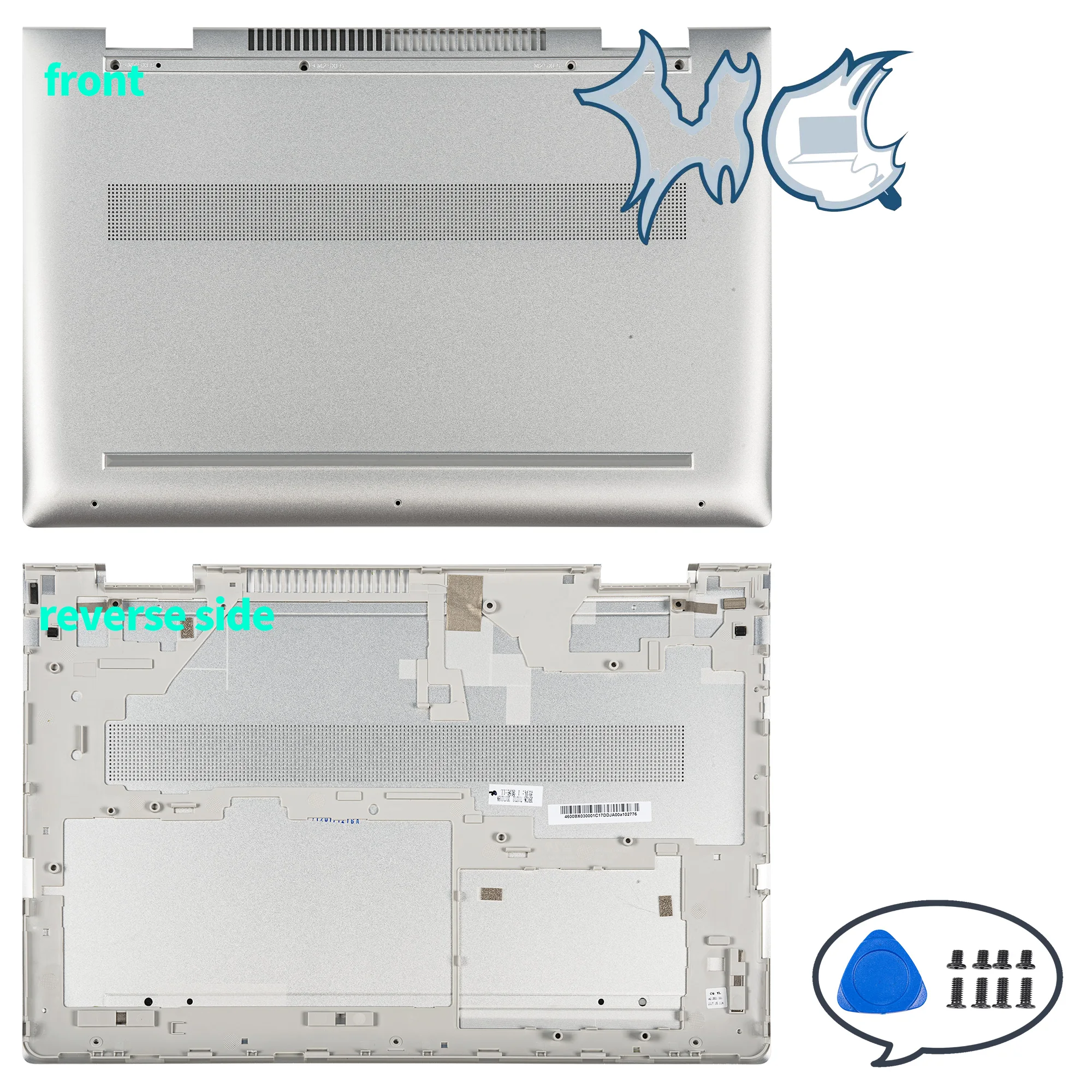 Imagem -04 - Tampa do Portátil para Envy X360 15 bp 15m-bp bq Tpn-w127 Tampa Traseira Lcd Moldura Frontal Dobradiças Inferiores Substituição de Prata 156 Pol