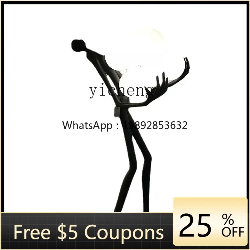 

ZZYhl Floor Living Room Humanoid Sculpture Ball Creative Floor Decoration Ornament