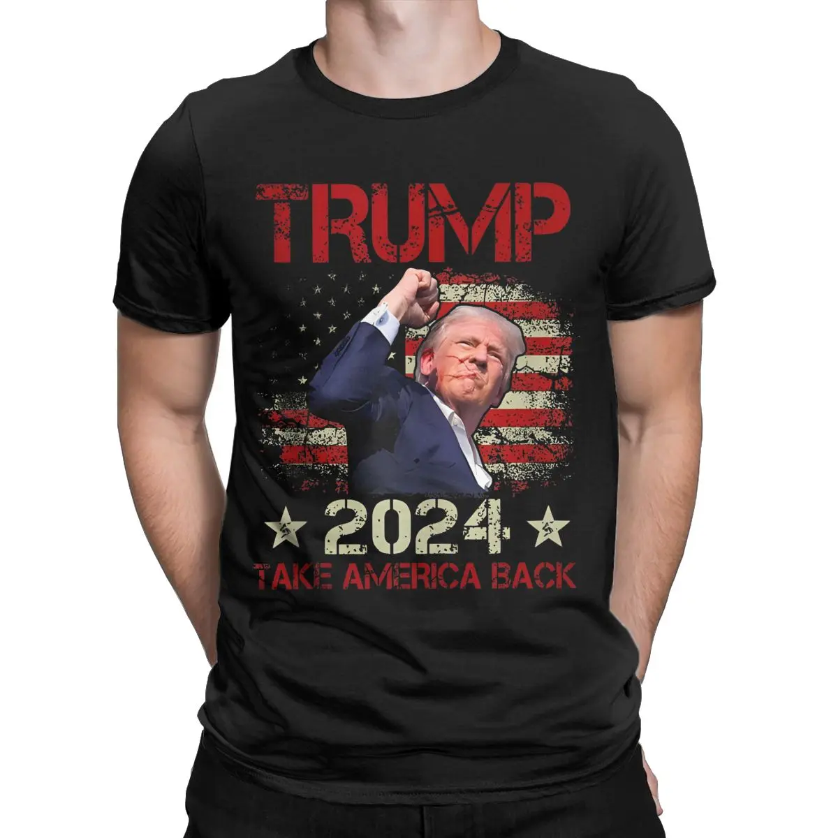 Vintage Shot At Trump 2024 Trump Survives Rally T-Shirts Men Women 100% Cotton Tees Shirt New Arrival Clothes