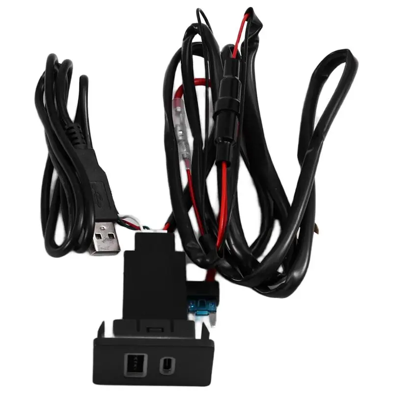 Car For Toyota Corolla LC80 QC3.0 Audio Radio U-Disk Flash Socket