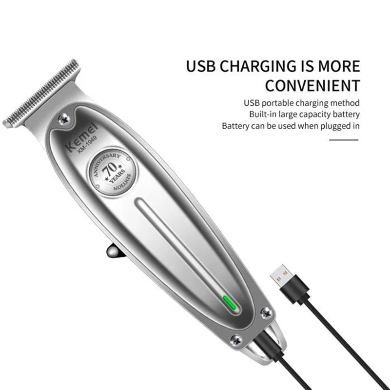 Kemei Original KM-1949 Multifunction Usb Charging Low Noise Personal Fast Cutting New Design Digital Display Hair Clipper